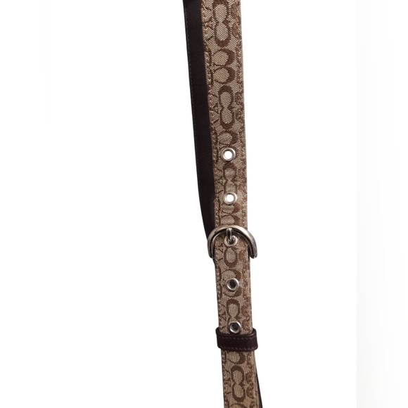 Coach Accessories - Coach Skinny Leather Canvas Signature C Belt